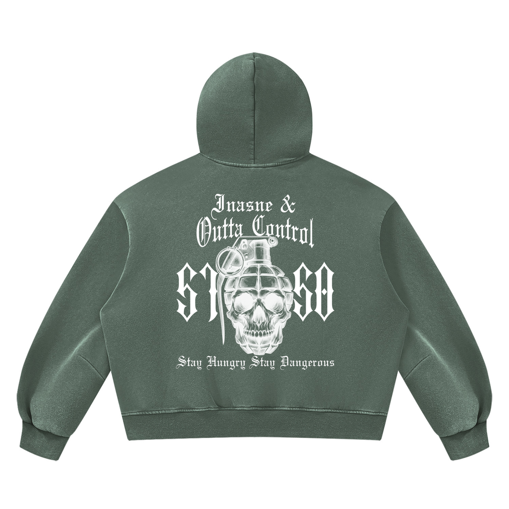 "5150" Vintage Wash Oversized Fleece Hoodie