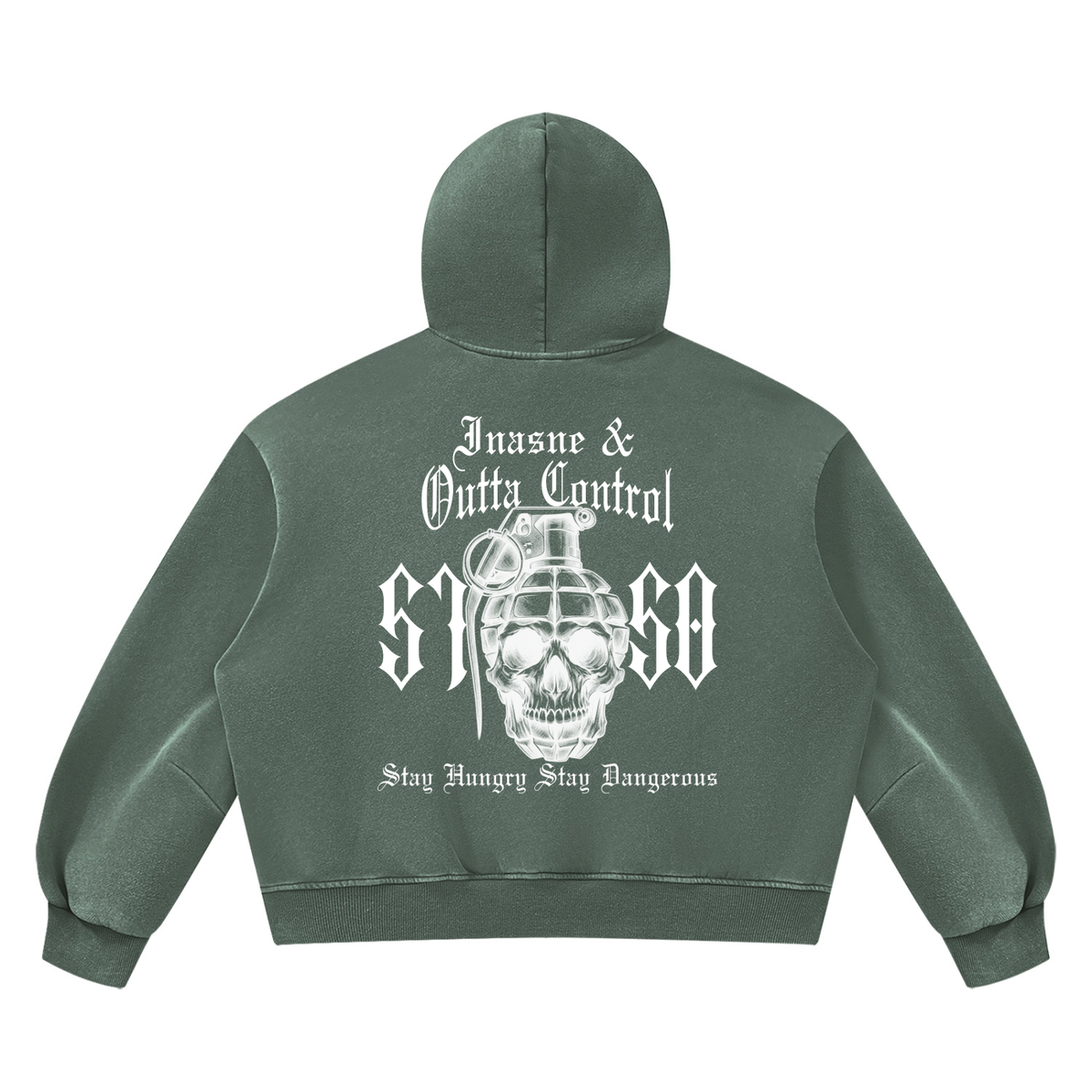 "5150" Vintage Wash Oversized Fleece Hoodie