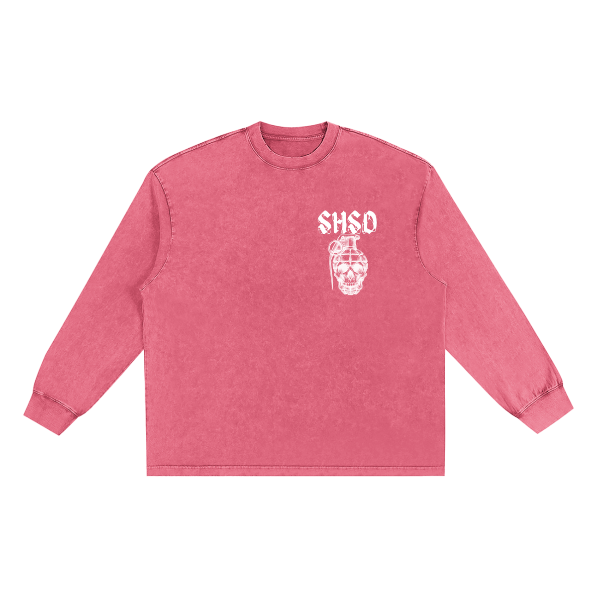 "5150" Snow Washed Frayed Edge Long Sleeve Shirt