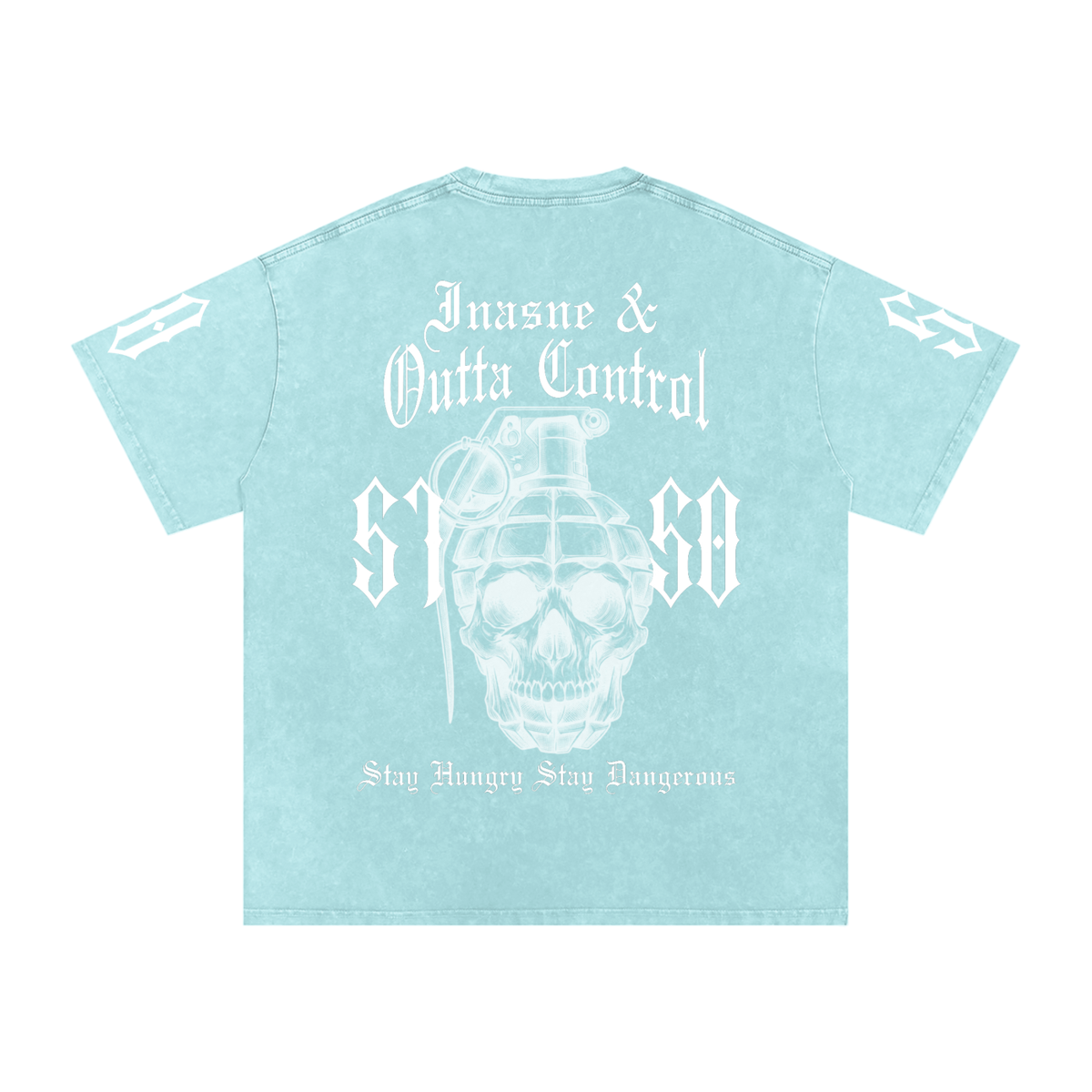 "5150" Snow Washed Oversized Cotton T-Shirt