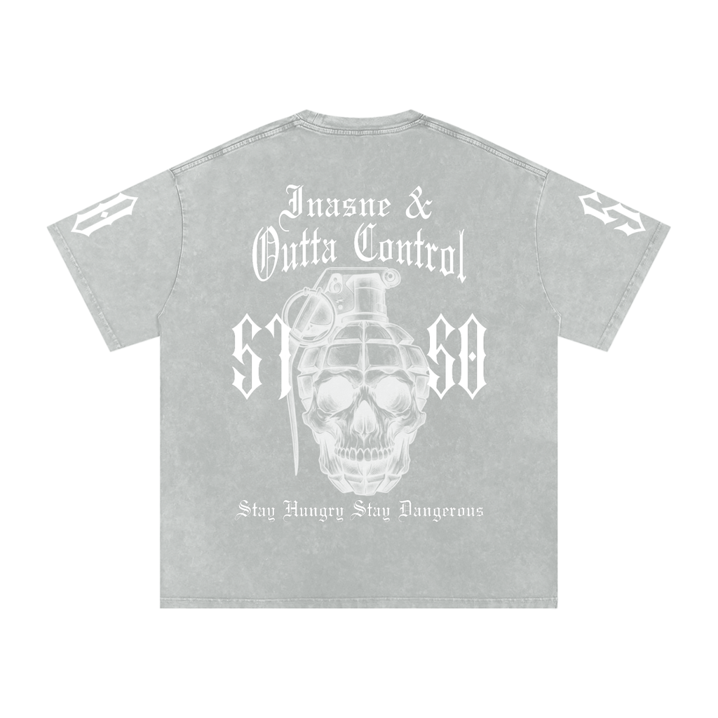 "5150" Snow Washed Oversized Cotton T-Shirt