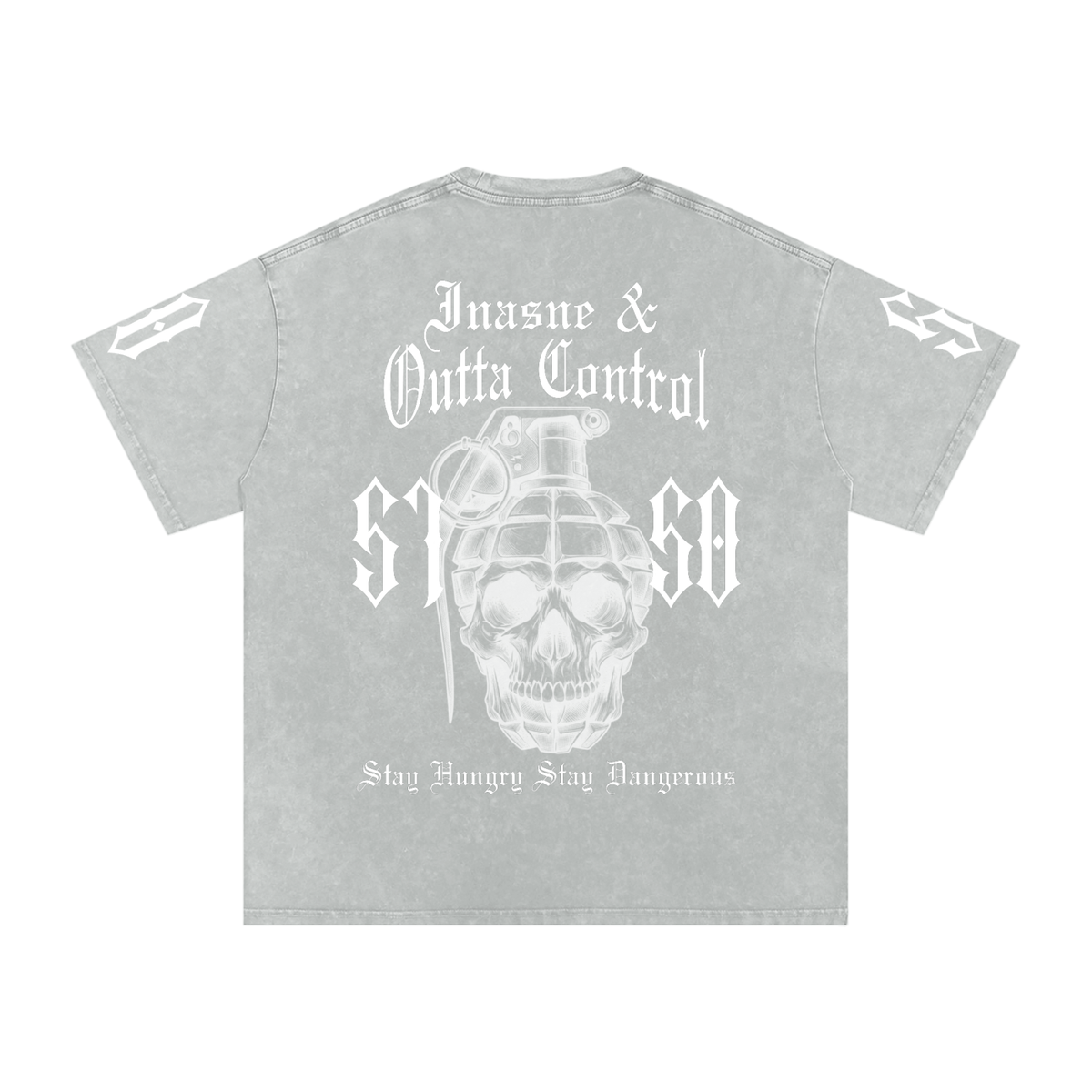 "5150" Snow Washed Oversized Cotton T-Shirt