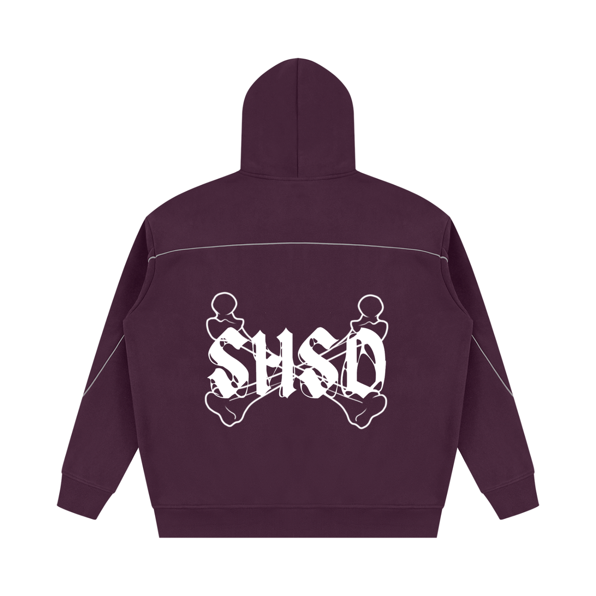 "96" Oversized Piping Fleece Hoodie