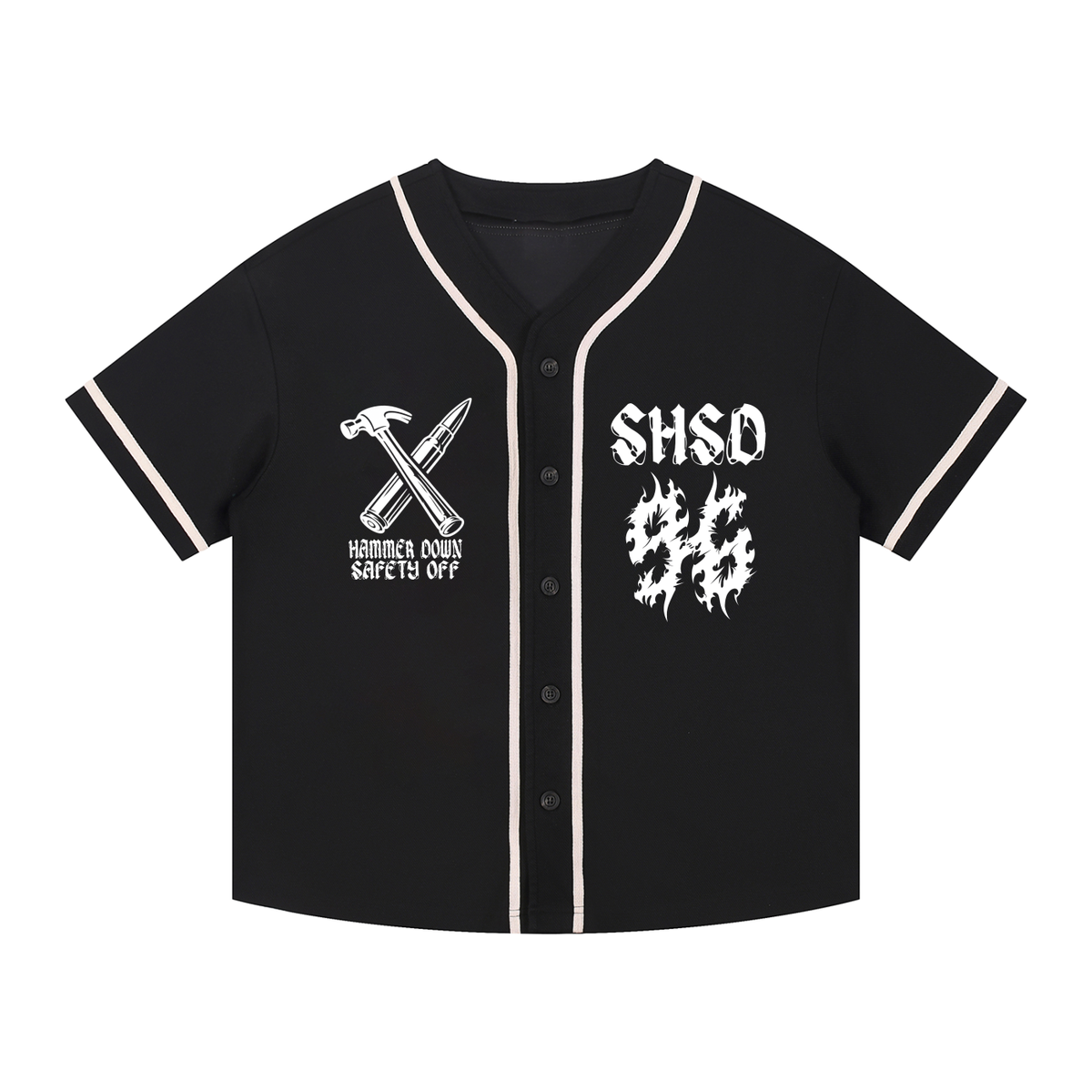 Contrast Piped Button-Up Jersey