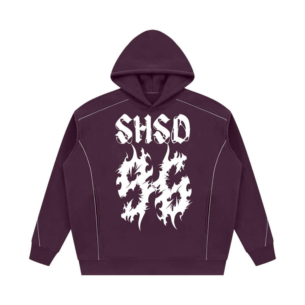 "96" Oversized Piping Fleece Hoodie