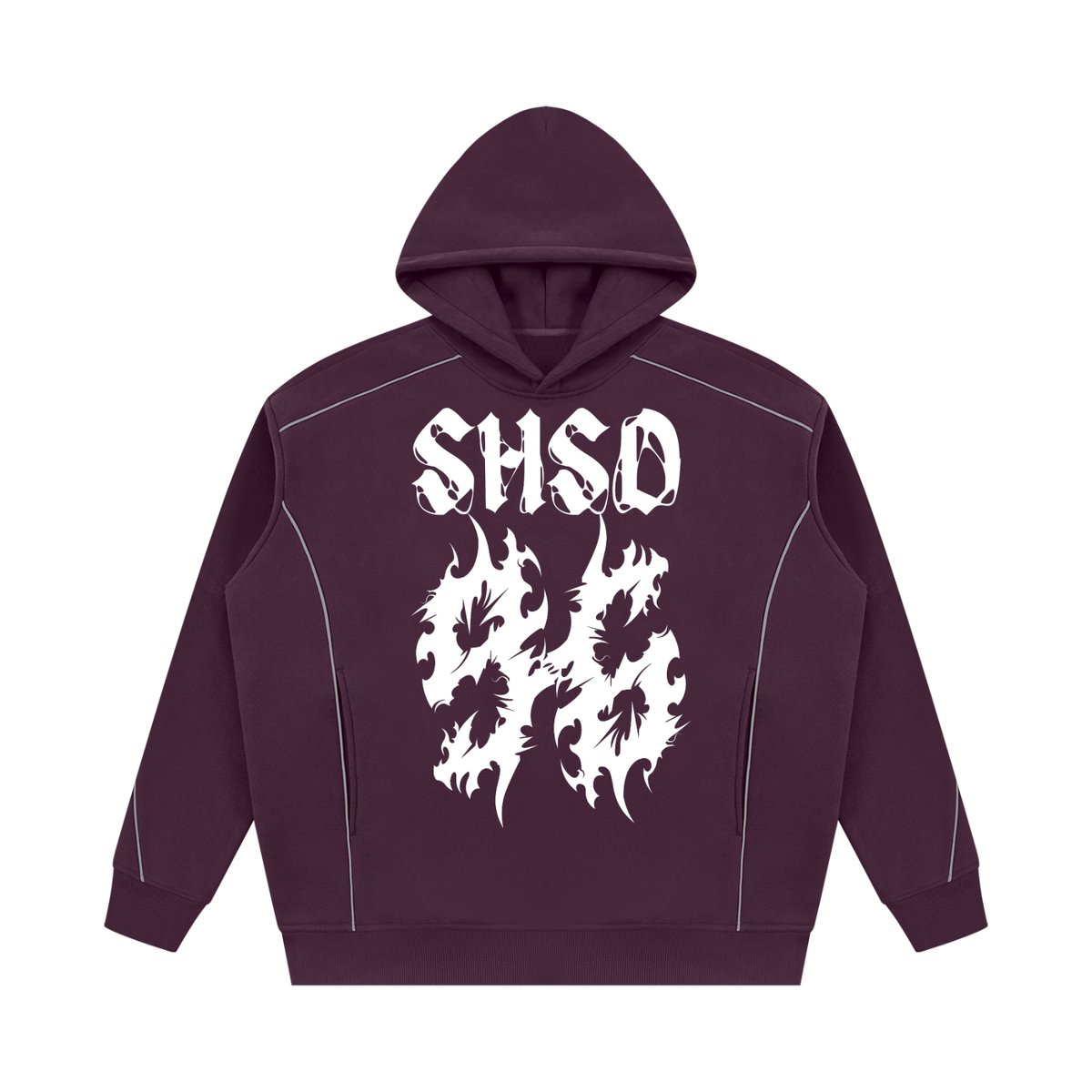 "96" Oversized Piping Fleece Hoodie