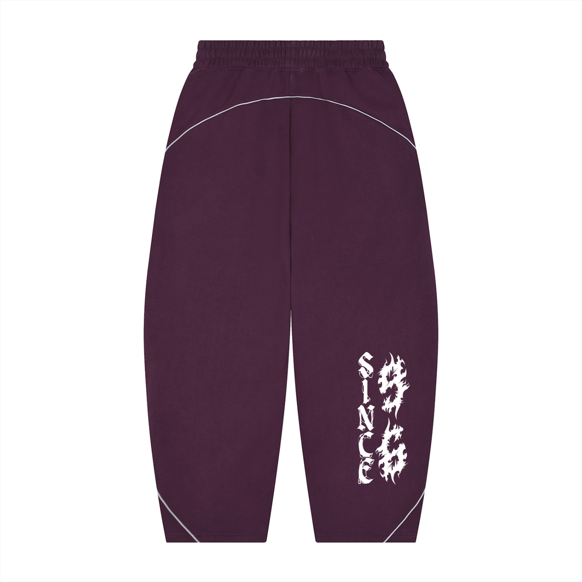 "96" Oversized Piping Fleece Barrel Leg Sweatpants